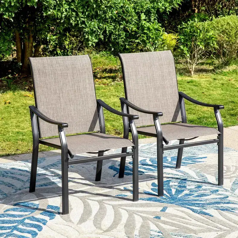 Set da pranzo da patio 5 pezzi con tavolo quadrato e poltrone imbottite - Captiva Designs