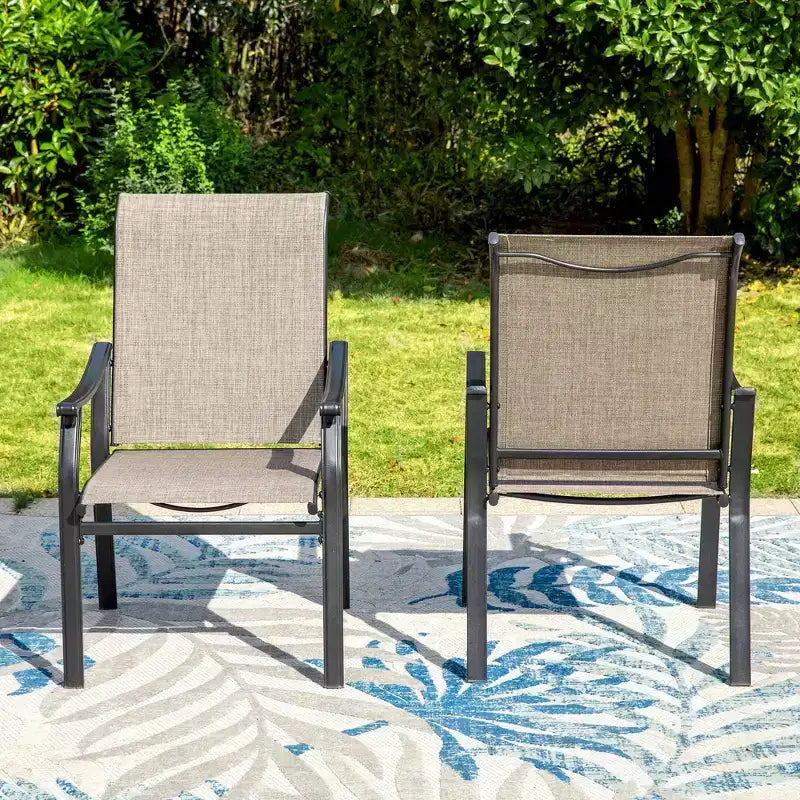 Set da pranzo da patio 5 pezzi con tavolo quadrato e poltrone imbottite - Captiva Designs