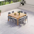 Set da pranzo quadrato da esterno Amazonia Ipanema 9 pezzi, grigio