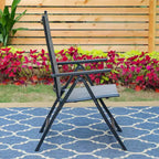 Set da pranzo da esterno 7 pezzi con sedie pieghevoli a 7 posizioni e tavolo in metallo espandibile - Captiva Designs: Mobili da esterno resistenti alle intemperie