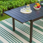 Set da pranzo da esterno 7 pezzi con sedie pieghevoli a 7 posizioni e tavolo in metallo espandibile - Captiva Designs: Mobili da esterno resistenti alle intemperie