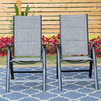 Set da pranzo da esterno 7 pezzi con sedie pieghevoli a 7 posizioni e tavolo in metallo espandibile - Captiva Designs: Mobili da esterno resistenti alle intemperie