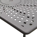 Ensemble de salle à manger d'extérieur 7 pièces avec table rectangulaire en aluminium maillé orné et moderne de 67 po et chaises de luxe - Noir - Oakland Living