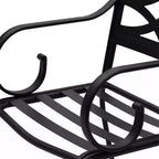 Set da pranzo da esterni da 7 pezzi con sedie con cuscini e grande tavolo in metallo con foro per ombrellone - Captiva Designs