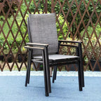 Set da patio da 5 pezzi con tavolo in acciaio con foro per ombrellone da 2" e sedie a fionda con telaio in alluminio - Captiva Designs