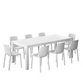 Amazonia Leblon 9pc Aluminum Rectangular Patio Dining Set White