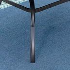 Set da pranzo per esterni da 7 pezzi con tavolo con piano a doghe in metallo con foro per ombrellone da 1,57" e sedie in alluminio - Captiva Designs: Set da patio resistente alle intemperie