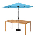 Set da pranzo da esterno Alaterre Furniture 8 pz, tavolo Okemo con ombrellone a inclinazione automatica da 3 m, blu