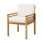 Set da pranzo da esterno Alaterre Furniture 8 pz, tavolo Okemo con ombrellone a inclinazione automatica da 3 m, blu