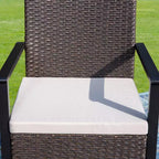 Set da pranzo per esterni 7 pezzi: tavolo in acciaio, sedie in vimini, cuscini - Captiva Designs