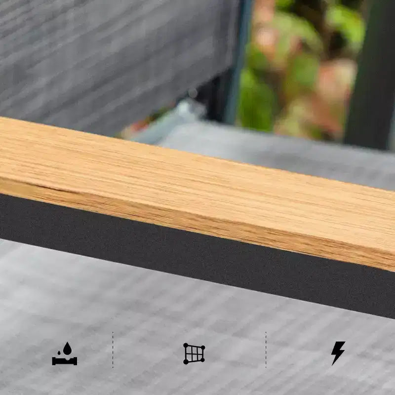 Set da pranzo da 3 pezzi per esterni con tavolino quadrato con foro per ombrellone e sedie a fionda leggere - Captiva Designs: mobili per esterni per balcone