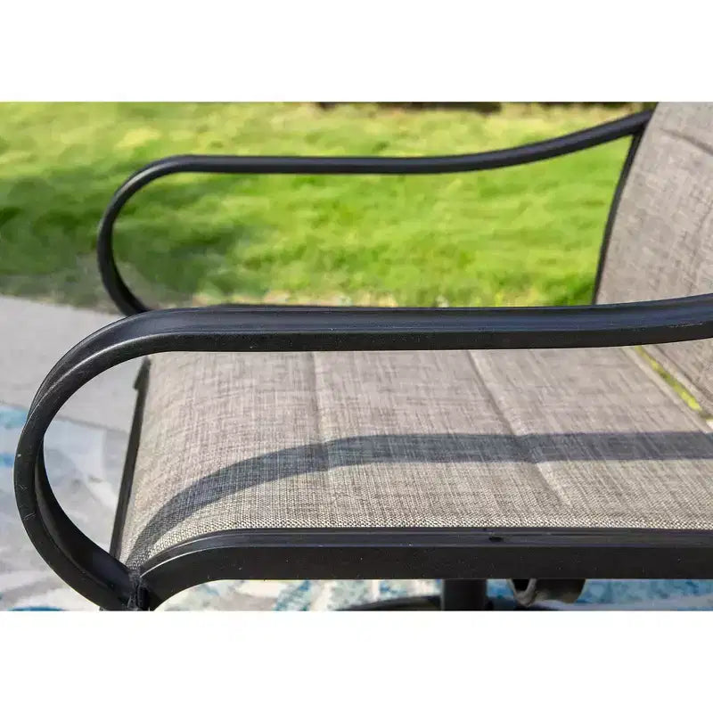 Set da patio 5 pezzi con tavolo quadrato e sedie a braccioli girevoli a 360° in acciaio - Captiva Designs