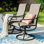 Set da patio 5 pezzi con tavolo quadrato e sedie a braccioli girevoli a 360° in acciaio - Captiva Designs