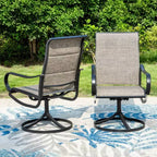 Set da patio 5 pezzi con tavolo quadrato e sedie a braccioli girevoli a 360° in acciaio - Captiva Designs