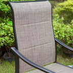 Set da patio 5 pezzi con tavolo quadrato e sedie a braccioli girevoli a 360° in acciaio - Captiva Designs