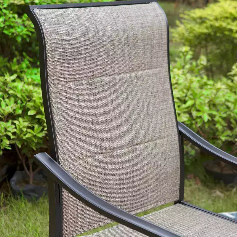 Set da patio 5 pezzi con tavolo quadrato e sedie a braccioli girevoli a 360° in acciaio - Captiva Designs