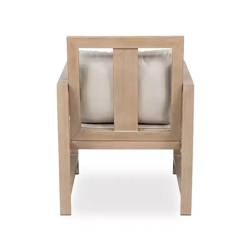 Greemotion Ensemble de 5 pièces de salle à manger/salon de jardin convertible 3-en-1 Lyon avec fauteuils, marron : table moderne en aluminium et teck, résistant aux UV