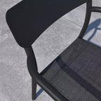 Set da pranzo rettangolare da esterno Amazonia Axe 7 pz in alluminio nero