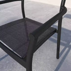 Set da pranzo rettangolare da esterno Amazonia Axe 7 pz in alluminio nero