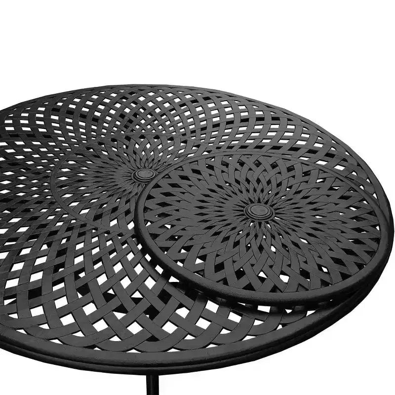 Ensemble repas de jardin 7 pièces : Table en aluminium et chaises à damier résistantes aux UV - Oakland Living