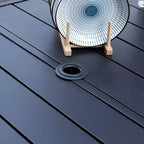 Set da pranzo da patio da 7 pezzi con tavolo rettangolare con foro per ombrellone da 1,57" e sedie con braccioli in alluminio - Captiva Designs