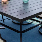 Set da pranzo da patio da 7 pezzi con tavolo rettangolare con foro per ombrellone da 1,57" e sedie con braccioli in alluminio - Captiva Designs