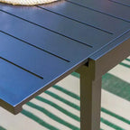 Set da pranzo da patio da 9 pezzi con tavolo in acciaio allungabile e poltrone imbottite - Captiva Designs: Set di mobili da esterno resistenti alle intemperie