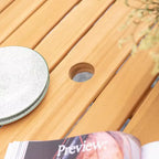 Set da pranzo da esterno Eola Teak Wood 4 pezzi Sonoma Lane Marrone - Resistente alle intemperie