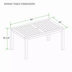 Set da pranzo da esterno Eola Teak Wood 4 pezzi Sonoma Lane Marrone - Resistente alle intemperie