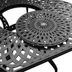 Ensemble de salle à manger 7 pièces pour patio : Table en aluminium résistante aux UV et chaises à damiers - Oakland Living