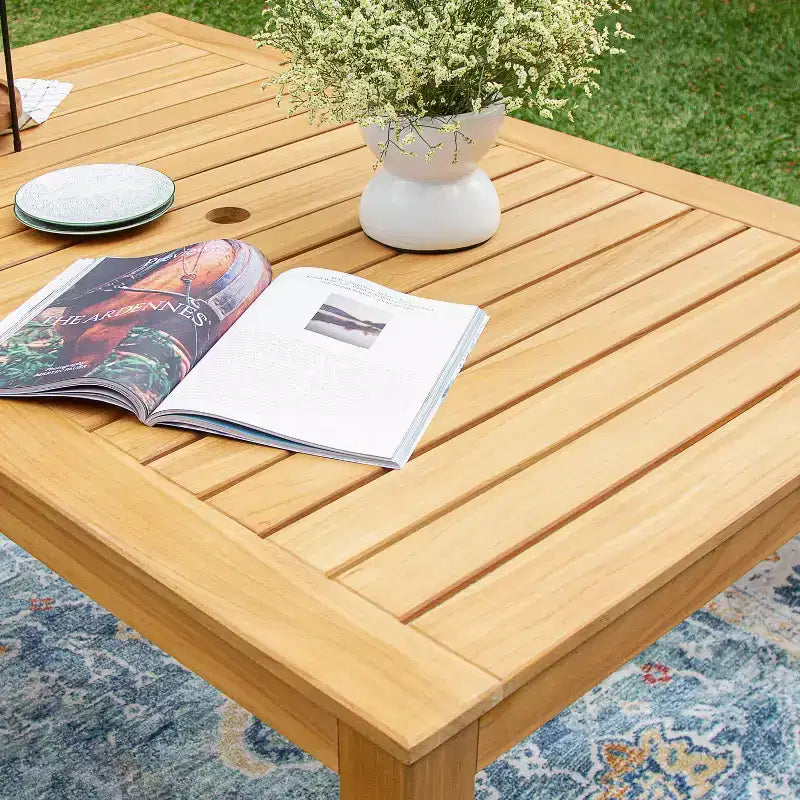 Sonoma Lane Azle Set da Pranzo per Esterni 3 Pezzi in Teak con Vimini Honey Twist - Resistente alle Intemperie