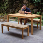Sonoma Lane Azle Set da Pranzo per Esterni 3 Pezzi in Teak con Vimini Honey Twist - Resistente alle Intemperie