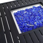 Set da pranzo da 5 pezzi per patio con tavolo quadrato da 28" con braciere a gas e sedie girevoli con braccioli - Captiva Designs: Posti a sedere per esterni, resistenti alla ruggine