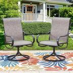 Set da pranzo da 5 pezzi per patio con tavolo quadrato da 28" con braciere a gas e sedie girevoli con braccioli - Captiva Designs: Posti a sedere per esterni, resistenti alla ruggine