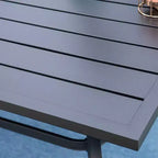 Set da patio da 7 pezzi con tavolo in acciaio e sedie a fionda in alluminio - Captiva Designs: Mobili da pranzo per esterni