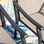 Set da pranzo da esterni 7 pezzi con tavolo rettangolare con foro per ombrellone da 1,57 pollici e sedie a braccioli in tessuto a rete - Captiva Designs