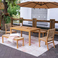 Sonoma Lane Azle 5pc Teak Outdoor Patio Dining Set with Honey Twist Wicker - Weather-Resistant