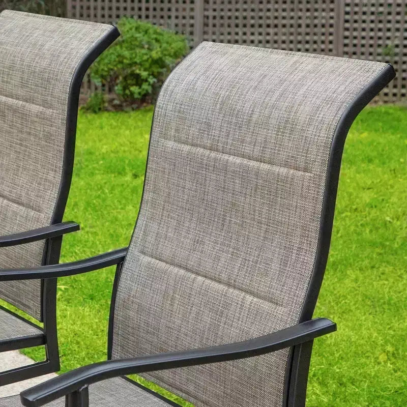 Set da pranzo da patio 7 pezzi con tavolo rettangolare con foro per ombrellone da 1,57 pollici e sedie imbottite girevoli a 360° con braccioli - Captiva Designs