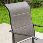 Set da pranzo da patio 7 pezzi con tavolo rettangolare con foro per ombrellone da 1,57 pollici e sedie imbottite girevoli a 360° con braccioli - Captiva Designs
