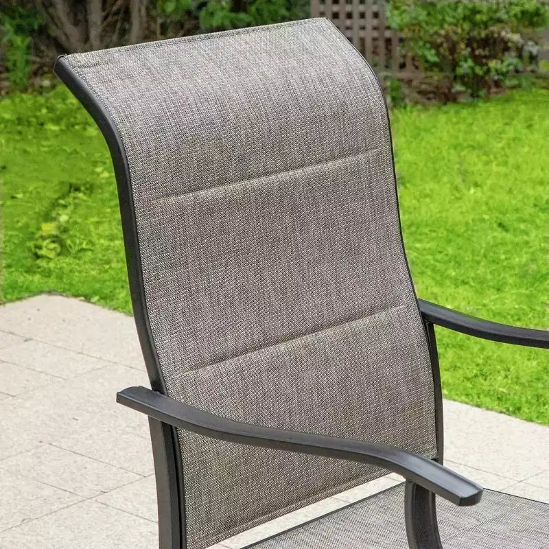 Set da pranzo da patio 7 pezzi con tavolo rettangolare con foro per ombrellone da 1,57 pollici e sedie imbottite girevoli a 360° con braccioli - Captiva Designs