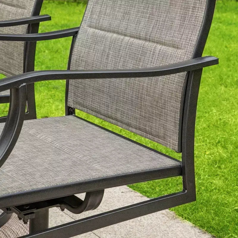 Set da pranzo da patio 7 pezzi con tavolo rettangolare con foro per ombrellone da 1,57 pollici e sedie imbottite girevoli a 360° con braccioli - Captiva Designs