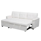 Divano sezionale reversibile con letto estraibile, chaise longue con contenitore nascosto, gambe durevoli,