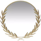 21" Emperor Grecian Round Wall Mirror Gold - Infinity Instruments: Antique-Style, Keyhole Mount