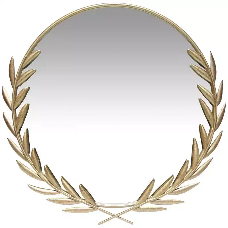 21" Emperor Grecian Round Wall Mirror Gold - Infinity Instruments: Antique-Style, Keyhole Mount