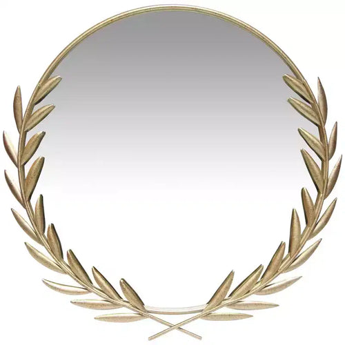 21" Emperor Grecian Round Wall Mirror Gold - Infinity Instruments: Antique-Style, Keyhole Mount