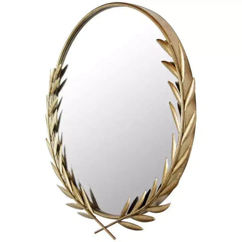 Miroir mural rond empereur grec de 21" doré - Infinity Instruments : Style antique, fixation en trou de serrure