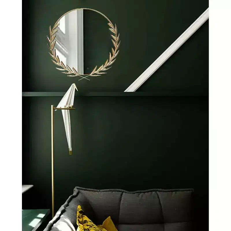 Miroir mural rond empereur grec de 21" doré - Infinity Instruments : Style antique, fixation en trou de serrure