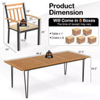 Set da pranzo da patio Costway 9 pezzi con 8 sedie, tavolo in legno di acacia, foro per ombrellone, per giardino