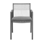 Christopher Knight Home Brooks set da pranzo da 7 pezzi da esterno in alluminio e legno con corda intrecciata, grigio/nero/argento