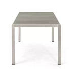 Christopher Knight Home Brooks set da pranzo da 7 pezzi da esterno in alluminio e legno con corda intrecciata, grigio/nero/argento